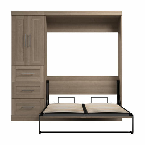 Full Murphy Bed with Closet Organizer with Drawers (84W)