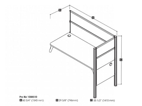 Single Add-On Section for Office Cubicles with High Privacy Panels