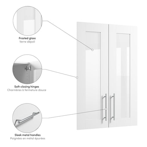 Modular Frosted Glass Doors (2) Set, 25W