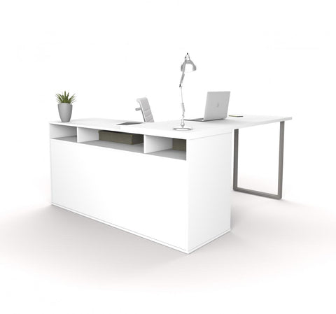 2-Piece Set including an L-Shaped Desk and a credenza