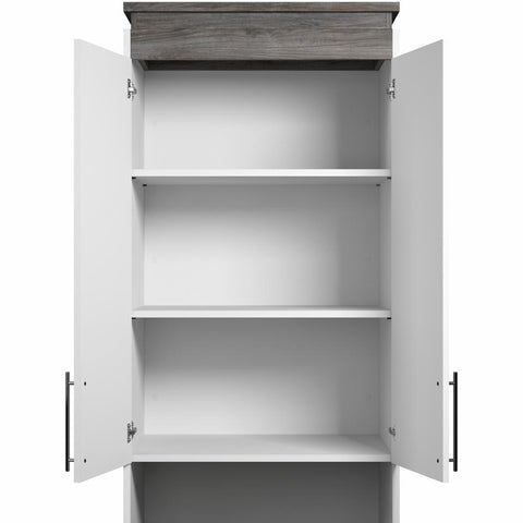 30W Tall Storage Cabinet with Doors, Drawers and Pull-Out Shelf