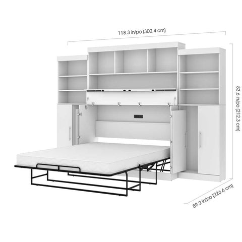 6-Piece Set Including One Queen Cabinet Bed with Mattress and Assorted Storage Units