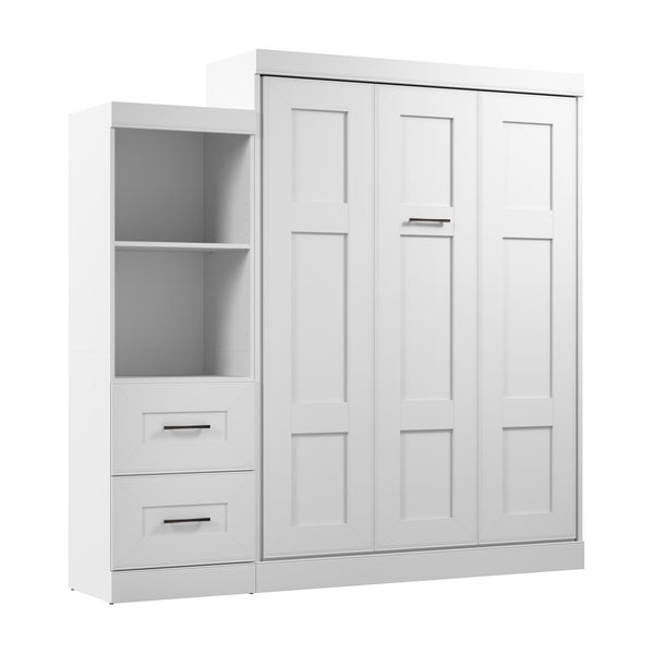 Queen Murphy Bed and Closet Organizer with Drawers (90W)