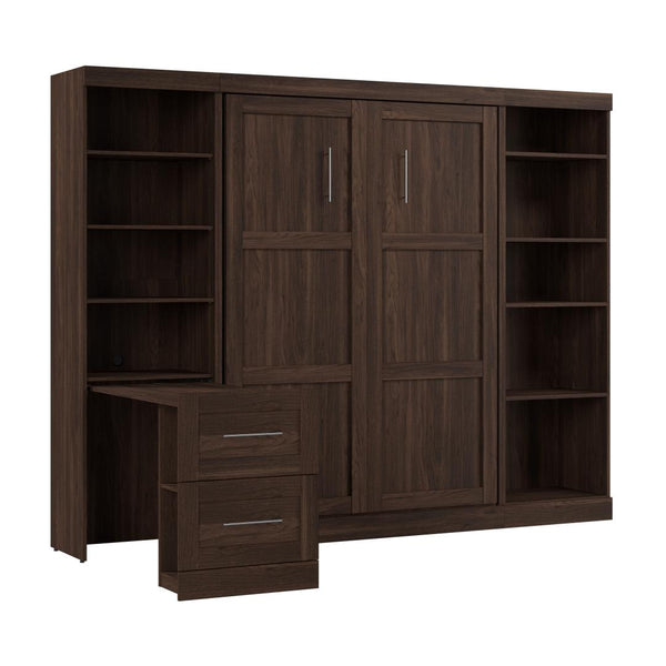 109W Full Size Murphy Bed with Pull-Out Desk and Storage