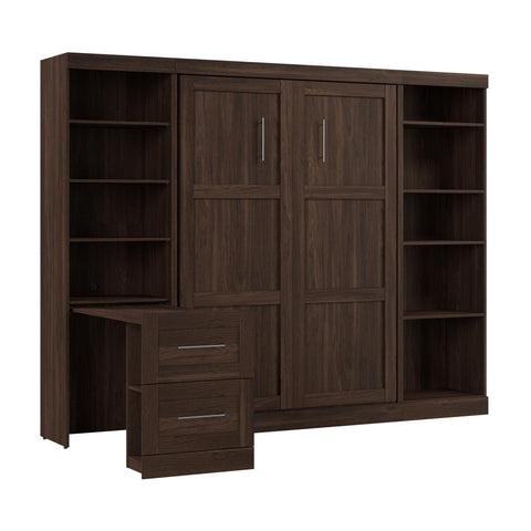 109W Full Size Murphy Bed with Pull-Out Desk and Storage