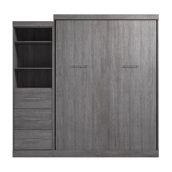 Queen Murphy Bed and Closet Organizer with Drawers (90W)