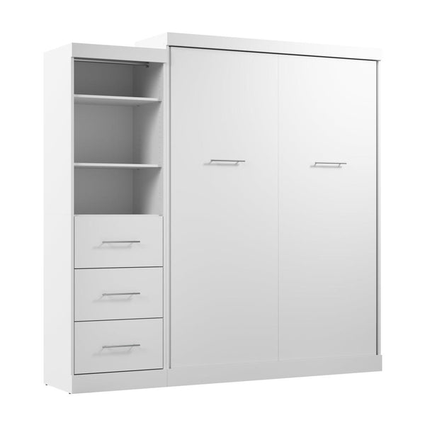 Queen Murphy Bed and Closet Organizer with Drawers (90W)