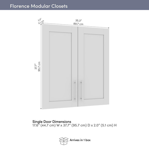 Modular Frosted Glass Doors (2) Set, 36W