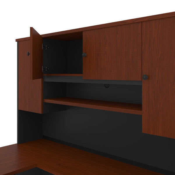 71W U or L-Shaped Executive Desk with Pedestal and Hutch