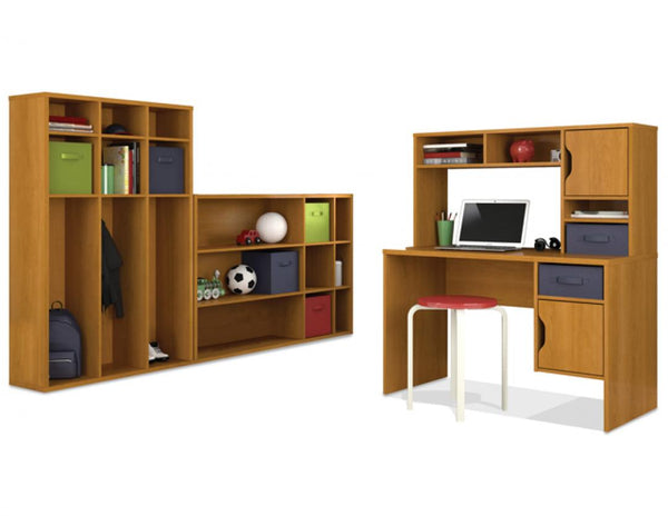 Desk with two Flex Bookcases