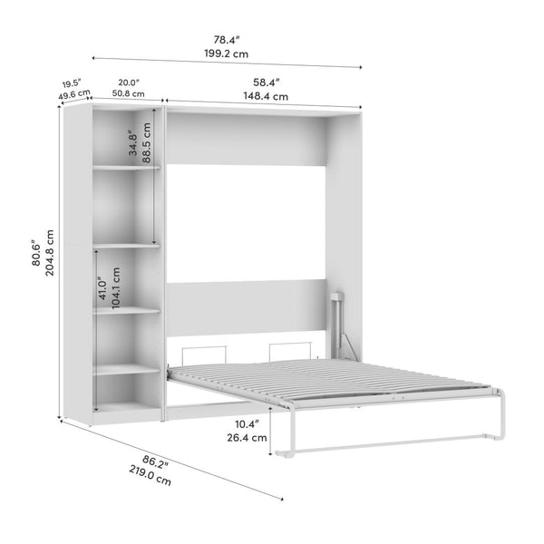 Full Murphy Bed with Closet Organizer (79W)