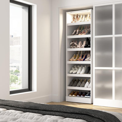Modular Closet System with Shoe Racks & LED Light, 25W X 25D