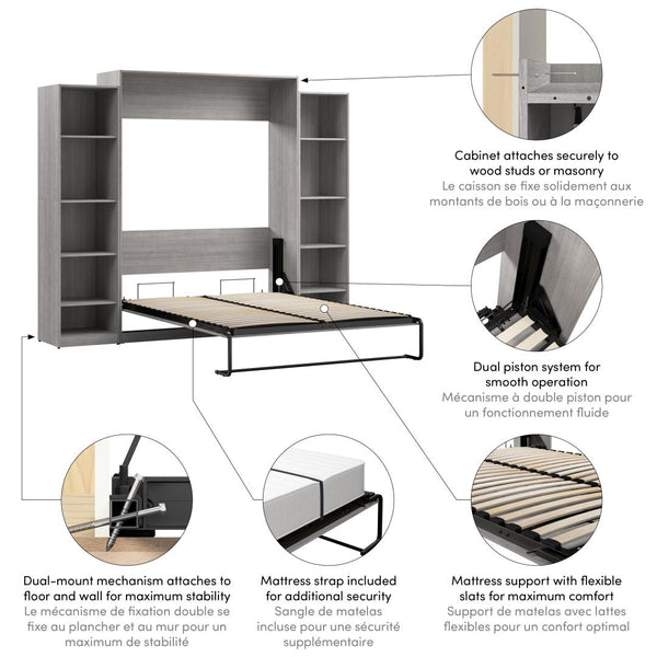 Queen Murphy Bed with Closet Organizers (105W)