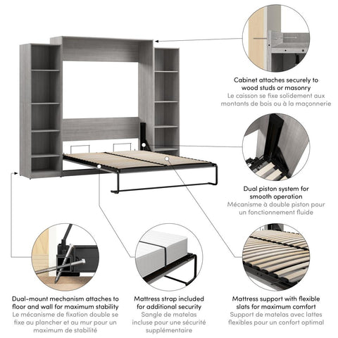 Queen Murphy Bed with Closet Organizers (105W)