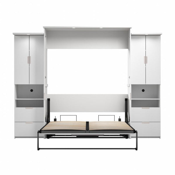 114W Queen Murphy Bed with 2 Storage Cabinets