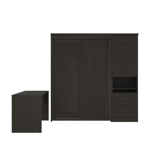 Full Murphy Bed and 1 Storage Unit with Mobile Nightstand and Desk (137”)