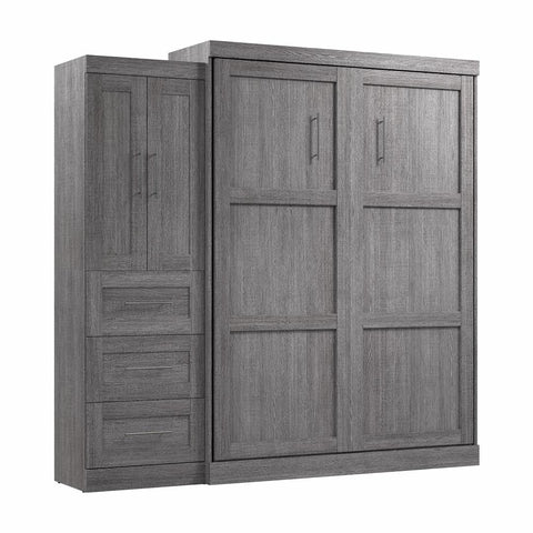 Queen Murphy Bed with Closet Storage Cabinet (89W)