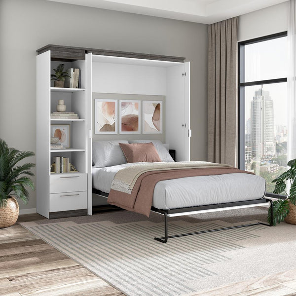 Full Murphy Bed with Shelves and Drawers (81W)