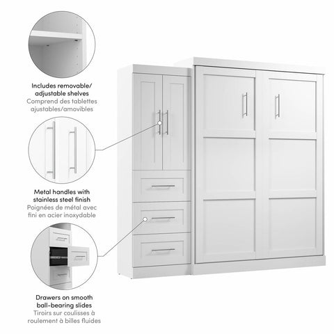Queen Murphy Bed with Closet Storage Cabinet (89W)