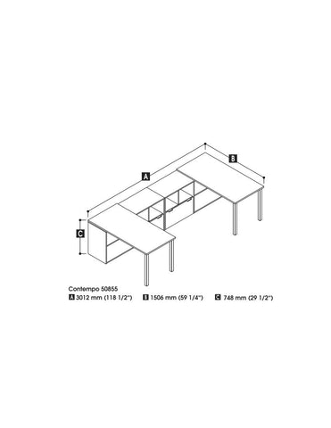 Two L-Shaped desks kit