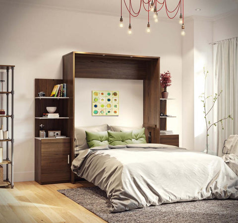 Queen Murphy Bed with Floating Shelves (104W)