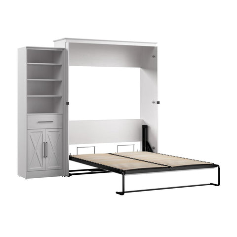 Queen Murphy Bed and Closet Organizer with Drawer and Doors (94W)