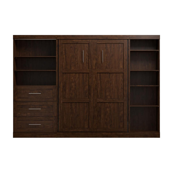 Full Murphy Bed with Shelving and Drawers (120W)