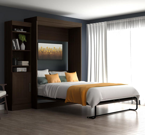 Full Murphy Bed with Mattress and Storage Unit (81W)