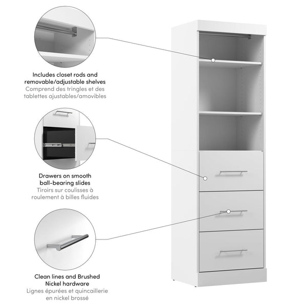25W Closet Organizer with Drawers