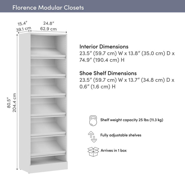 Modular Closet System with Shoe Racks, 25W x 16D