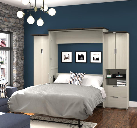 Queen Murphy Bed with Desk and two Storage Units (112“)