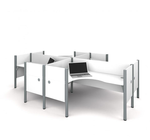 4-Person Closed Office Cubicles with Low Privacy Panels