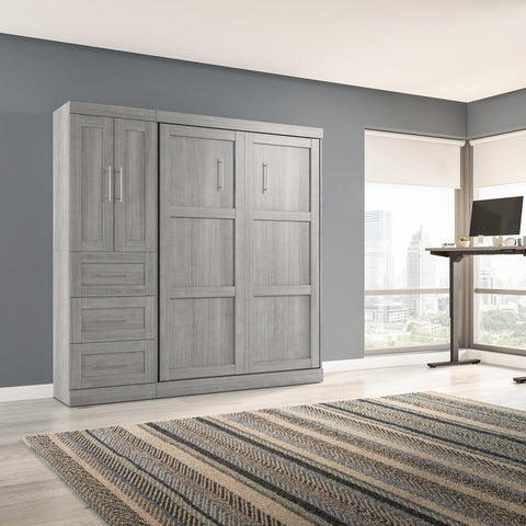 Full Murphy Bed with Closet Organizer with Drawers (84W)