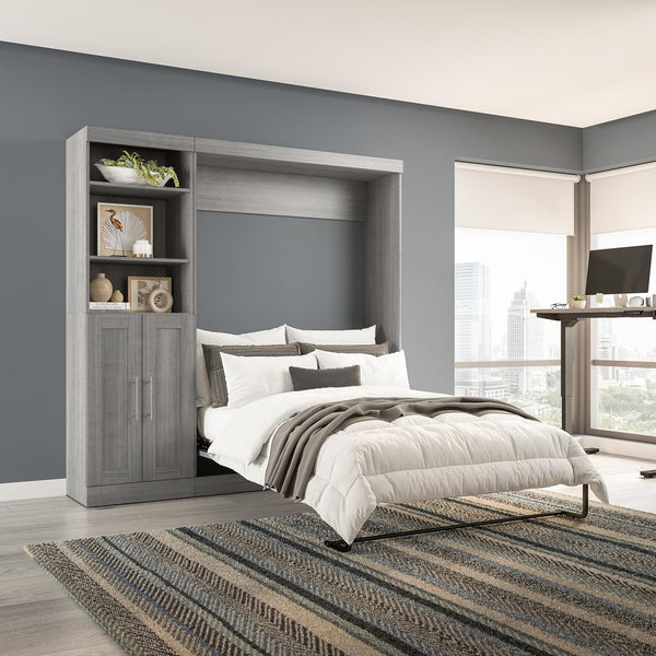 Full Murphy Bed and Closet Organizer with Doors (84W)