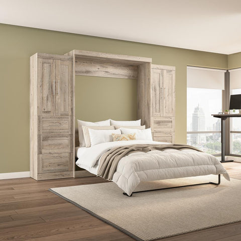 Queen Murphy Bed with Closet Storage Cabinets (115W)