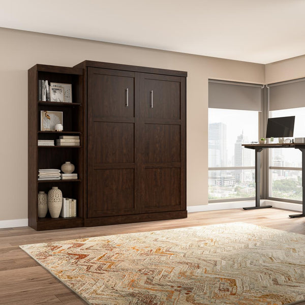 Queen Murphy Bed with Shelving Unit (90W)