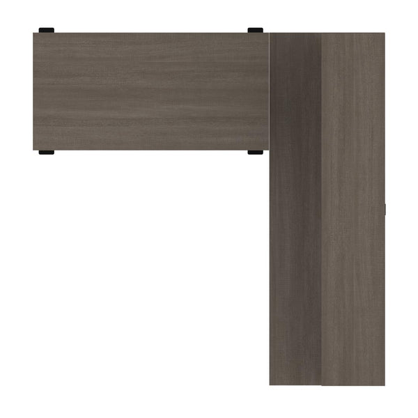 72W L-Shaped Standing Desk with Pedestal and Hutch