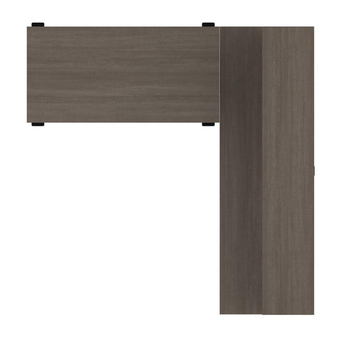 72W L-Shaped Standing Desk with Pedestal and Hutch