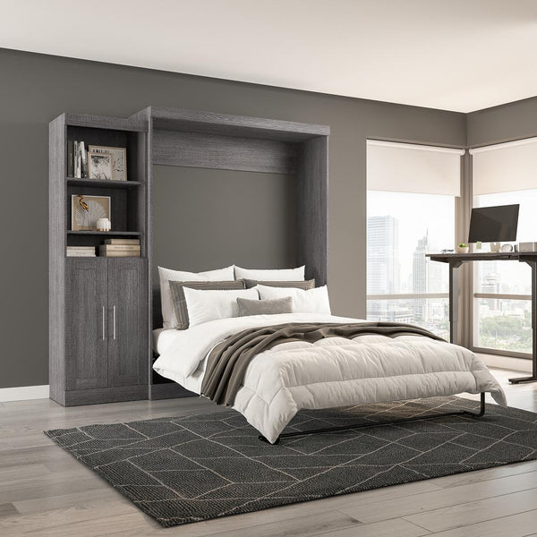 Queen Murphy Bed and Closet Organizer with Doors (90W)