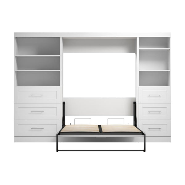 Full Murphy Bed and 2 Shelving Units with Drawers (120W)