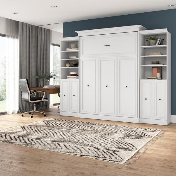 Queen Murphy Bed and 2 Closet Organizers with Doors (115W)