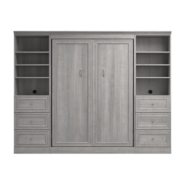 Full Murphy Bed and 2 Closet Organizers with Drawers (109W)