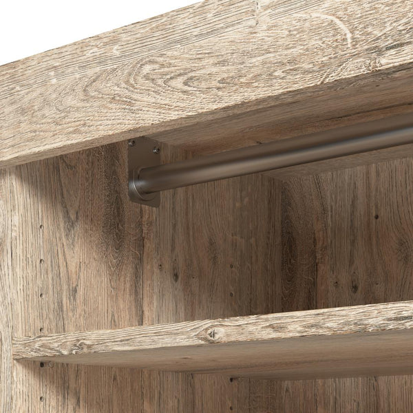 Contemporary Closet System with Shelves, Drawers & Clothing Rods, 86W x 19D