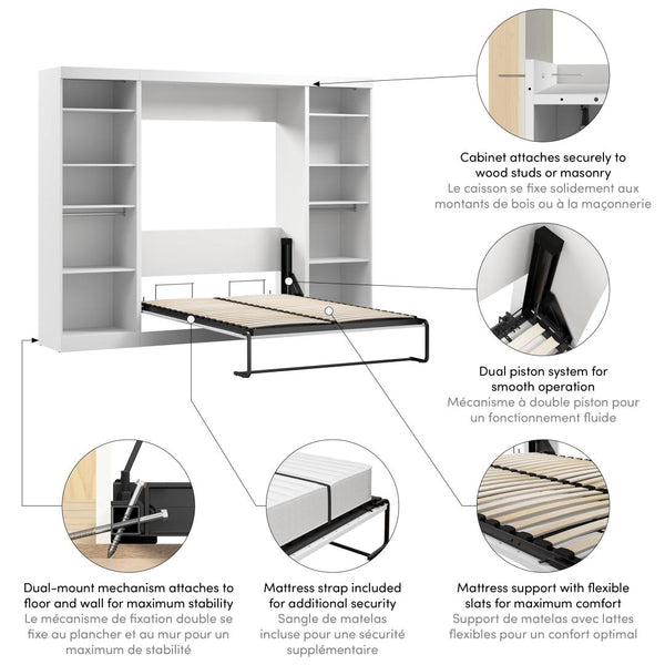 Full Murphy Bed and 2 Closet Organizers (109W)