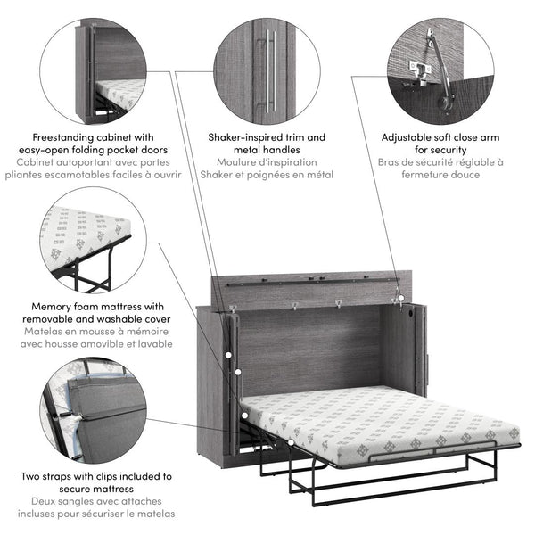 75W Queen Cabinet Bed with Mattress