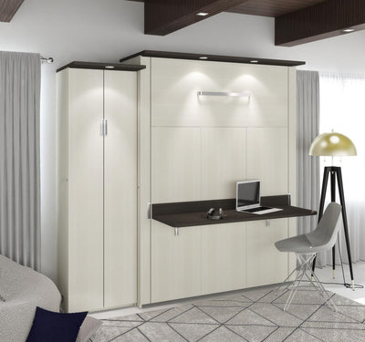 Queen Murphy Bed with Desk and one Storage Unit (89“)