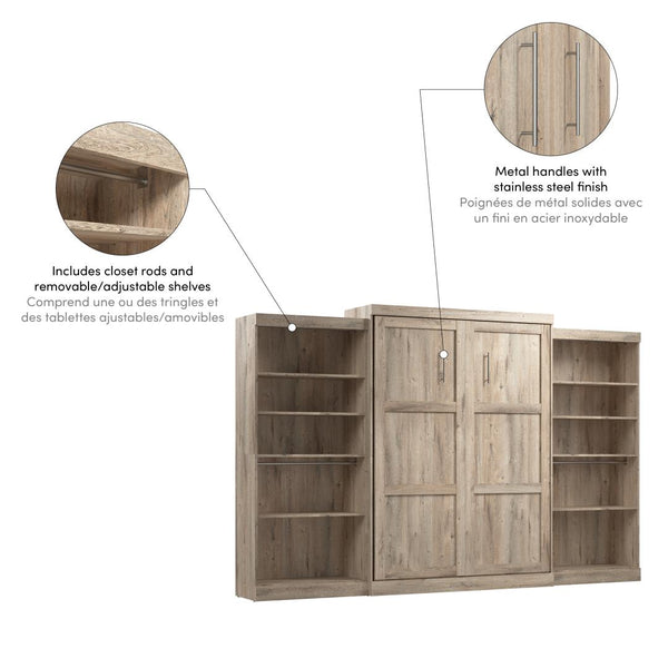 Queen Murphy Bed with 2 Shelving Units (137W)