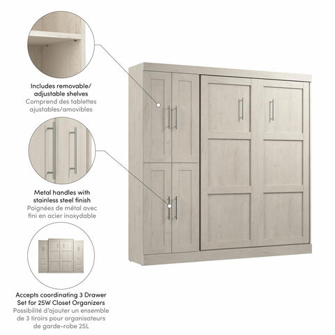 Full Murphy Bed with Closet Organizer (84W)