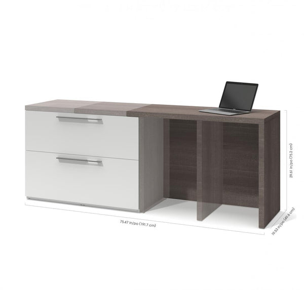 Small Sliding Desk with Shelving Unit