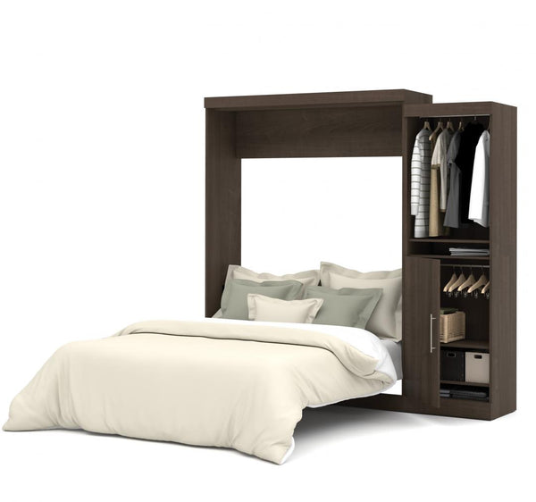 Queen Murphy Bed with Mattress and Storage Unit (90W)